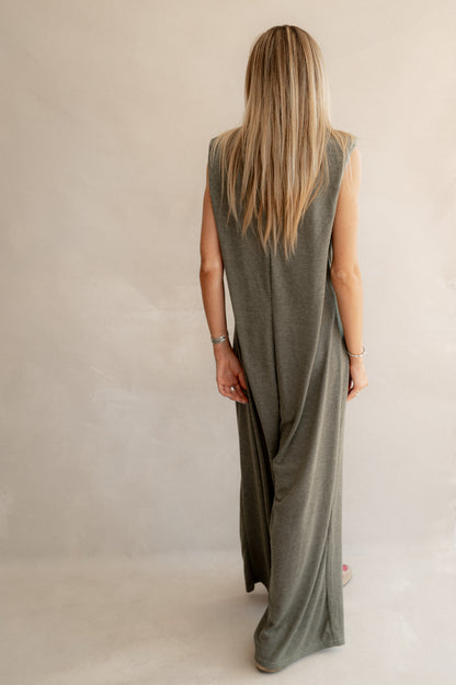 Jumpsuit con hombreras - Verde